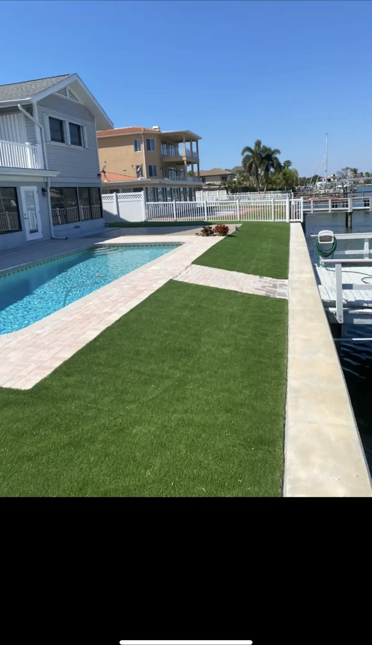 Completed landscaping project with fresh sod installation in St. Petersburg